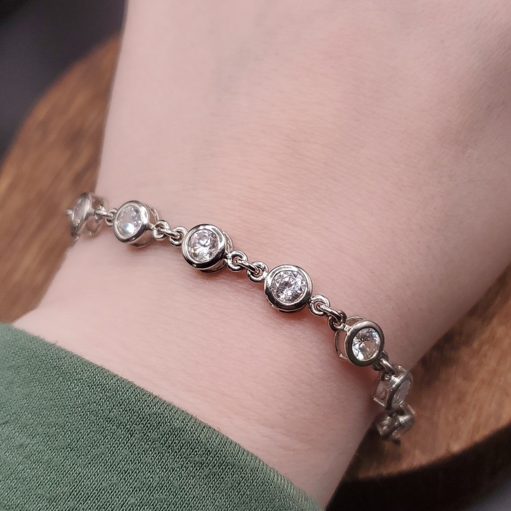 B2727 sterling women's crystal heart bracelet feminine stunning‎ !